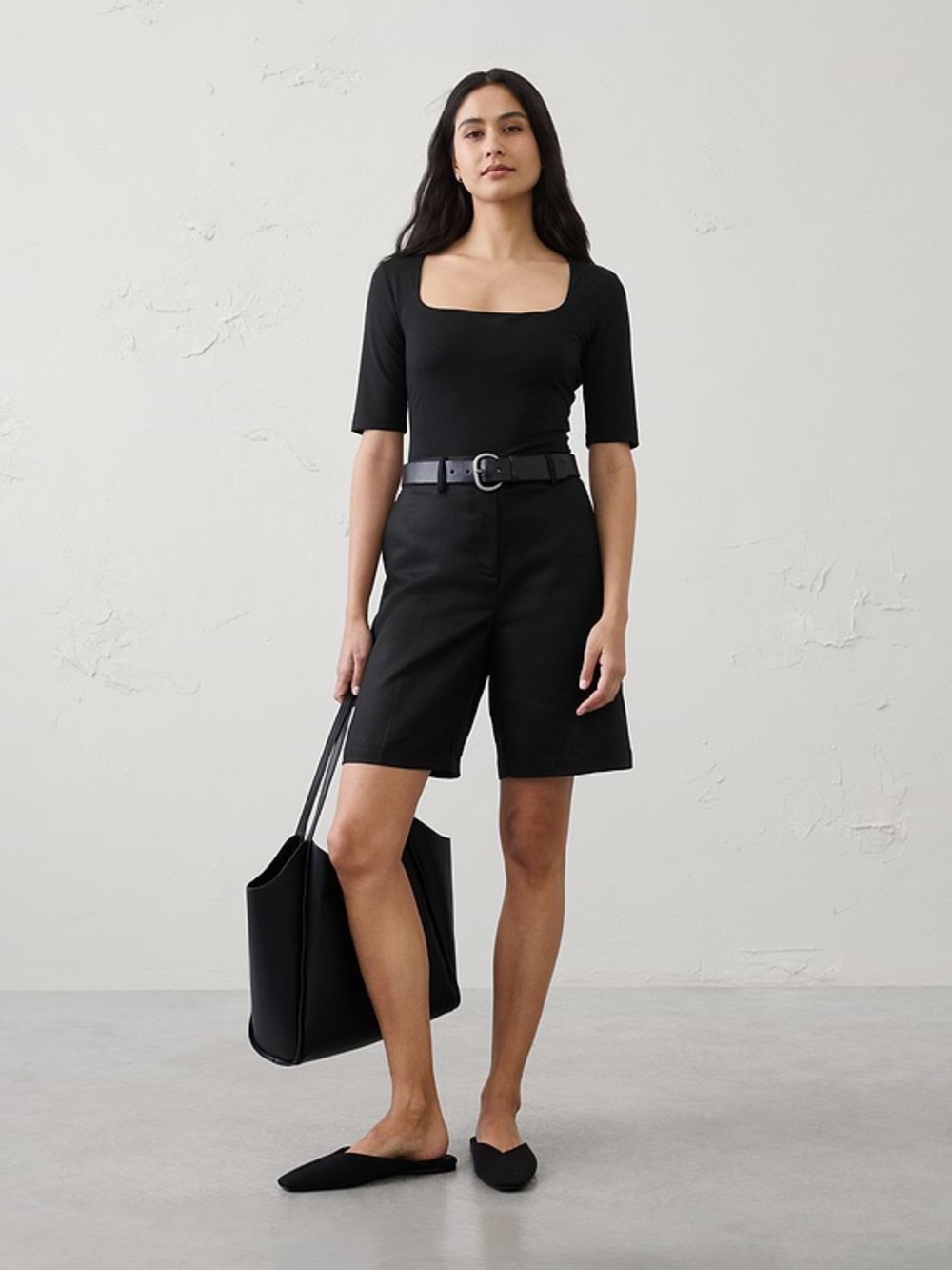 Banana Republic Black Tailored Bermuda Shorts